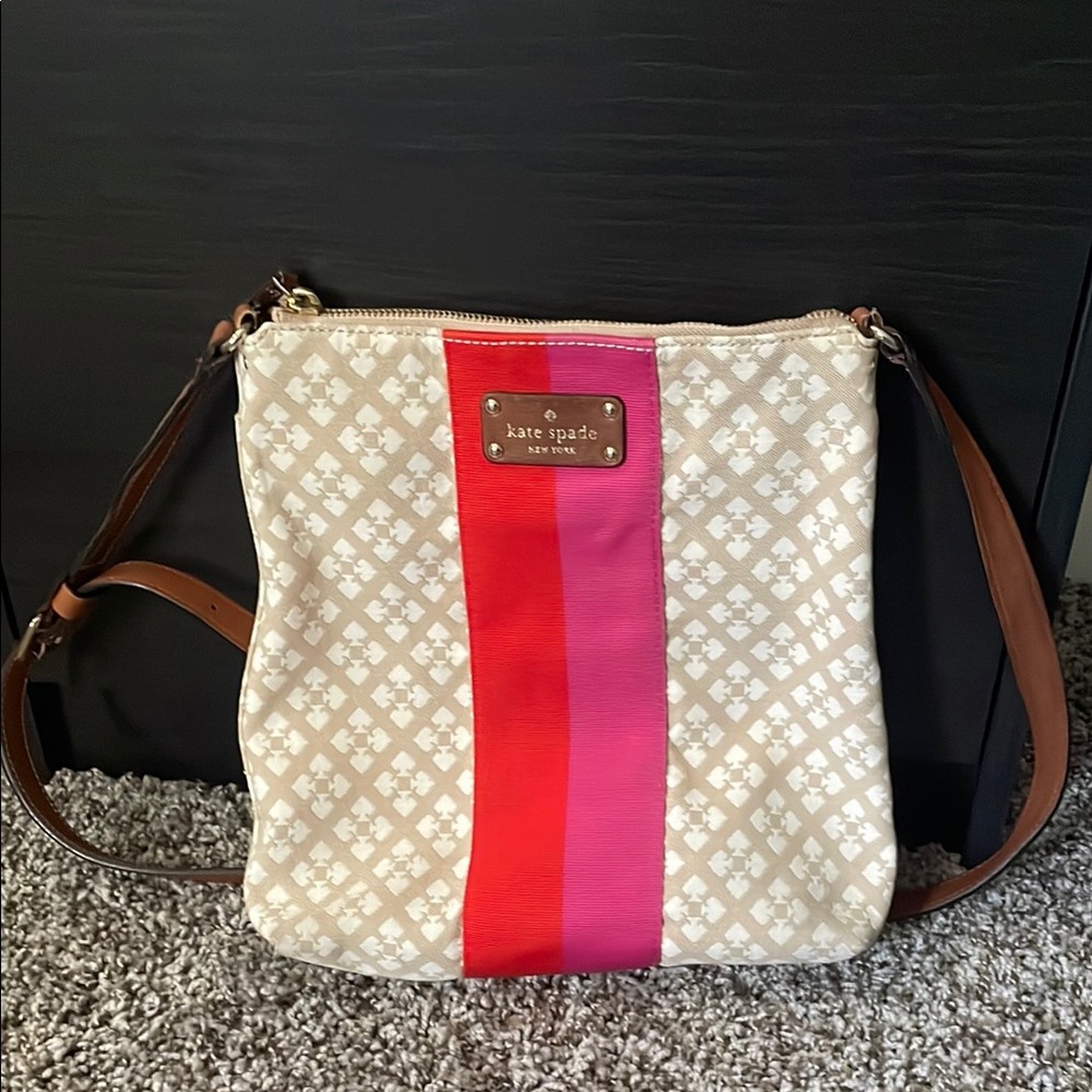 Kate Spade Beige and Pink Crossbody Bag